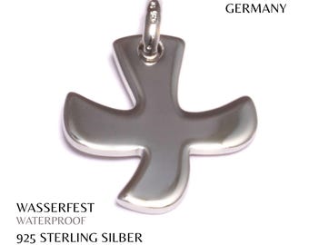 Taizé cross pendant 925 Sterling silver rhodium-plated - Dove cross, Dove cross without chain