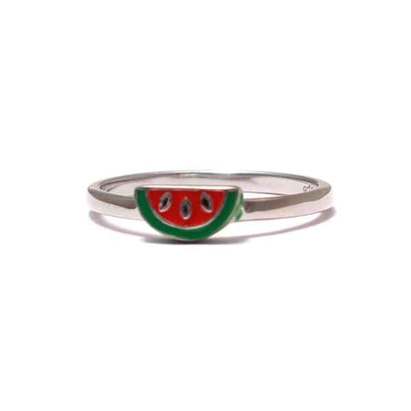 Wassermelone Ring aus 925 Sterling Silber