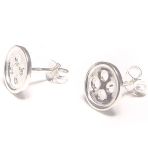 button ear studs 925 sterling silver, funny ear studs, sterling silver, 925 ear studs, funny ear studs button earrings silver