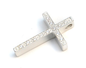 Zirconia cross pendant in 925 sterling silver, cross pendant, silver pendant, silver pendant, confirmation, communion pendant