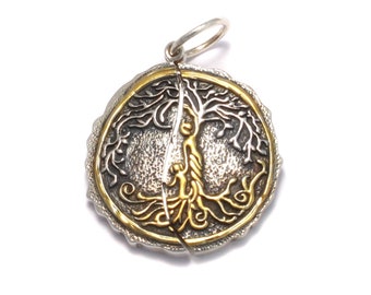 Lebensbaum Anhänger 925 Silber, Baum des Lebens Amulett, Mutter und Kind Erinnerung, Geheimnis Andenken mit Gravur, Familie Schmuck Geschenk