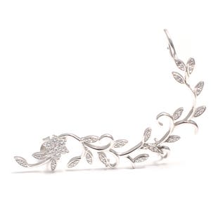 Pendientes grandes con circonitas - ear cuff - ear cuffs de plata de ley 925, ear cuff, ear jacket, ear climber