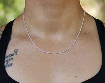 Silver necklace women 50 cm pea chain with lobster clasp 925 sterling silver chain gold-plated with real gold minimalist ladies' necklace