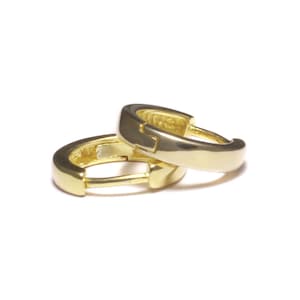13 mm real gold plated 925 sterling silver hoop earrings