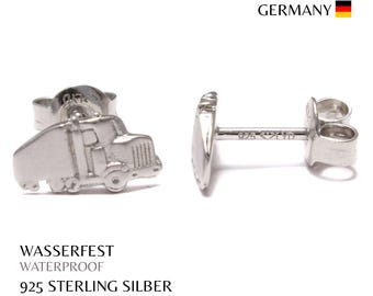 Lastwagen Ohrstecker 925 Sterling Silber LKW Truck Männer Ohrringe unisex Fahrzeug Schmuck echt Silber Stecker witzig mit Persönlichkeit