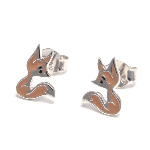 Fox stud earrings deals