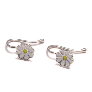 Kinder Ohrclips Gänseblümchen Ohrringe schmerzfrei 925 Sterling Silber Clip nickelfrei Mädchen Ohrschmuck erste Ohrringe Kinder Mädchen