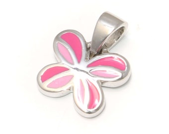 Kleiner Schmetterling Anhänger rosa pink 925 Sterling Silber Mädchen Kettenanhänger Kinderschmuck süß echt Silber Tier Schmuck nickelfrei