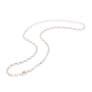 38 cm pea chain silver necklace, 925 sterling silver, flexible chain length necklace, link chain delicate fine