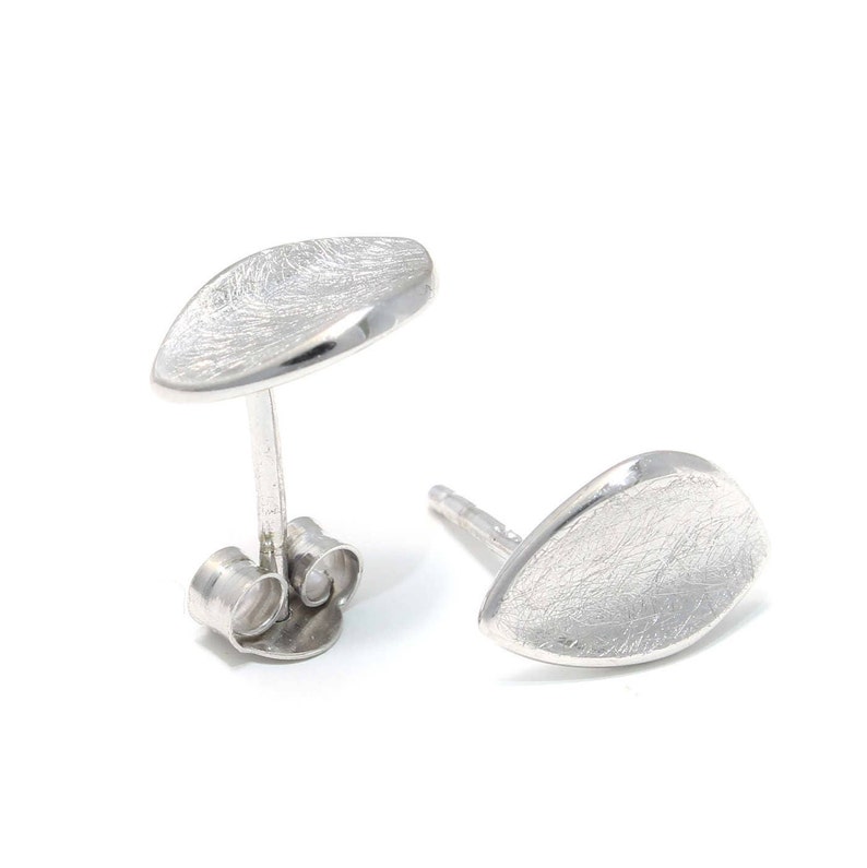 Plain silver ear studs matt rhodium-plated, silver rhodium, matt earrings, ladies' jewelry silver, ladies' ear studs 925 silver image 2