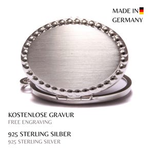 925 sterling silver locket with frame of silver beads, medallion hinged, locket necklace photo, photo memory pendant, condolence