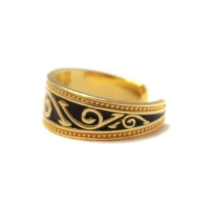 Gold plated Egyptian ornament toe ring in 925 sterling silver image 8