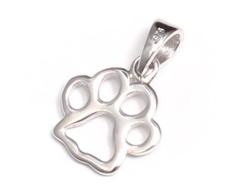 Paw pendant 925 sterling silver, children's jewelry paw, paw pendant small, children pendant paw small, chain pendant paw paw