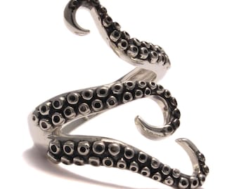 Kraken-Ring aus 925 Sterling Silber, 925 silver octopus ring, Ring aus Silber, Kraken Ring, Krake Ring, sterling silver octopus ring
