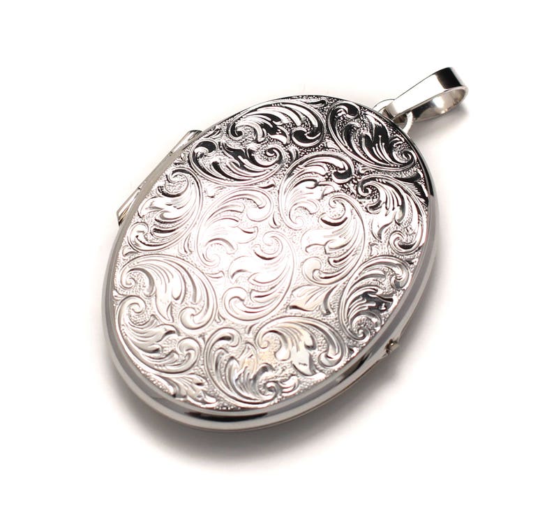 Silber Medaillon oval und groß, 925 Sterling Silber, Anhänger oval aufklappbar, Freundschaft Schmuck Foto, Kondolenz Erinnerung Amulett poliert / polish