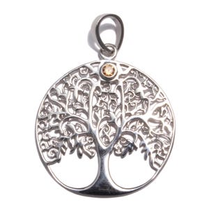 Lebensbaum Anhänger Zirkonia 925 Sterling Silber, Baum des Lebens Anhänger, Yggdrasil Anhänger Kette, keltischer Schmuck, Wikinger Schmuck
