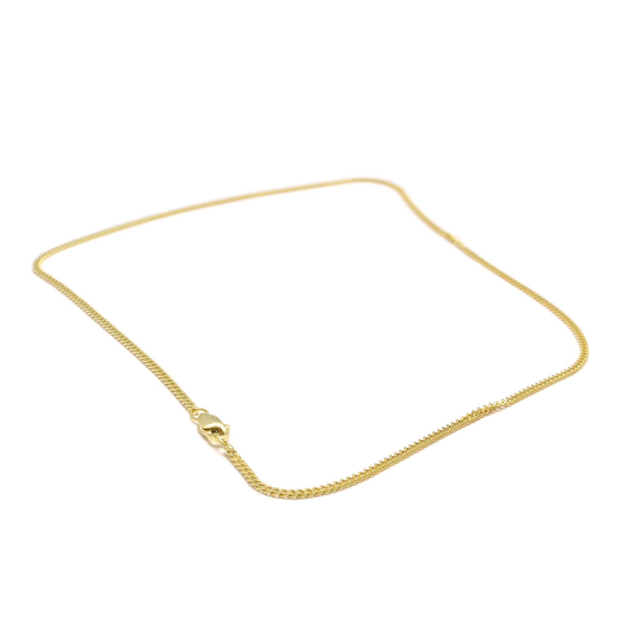 38 cm curb chain P40, 925 Sterling silver, flat curb chain necklace, link chain silver chain fine, chain for pendant delicate