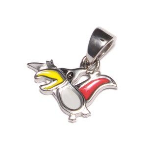 Collar con colgante de dinosaurio Pteranodon para niños, cadena de pterosaurio, colgante de plata de ley 925 reciclada, regalo para niños fanáticos de los dinosaurios.