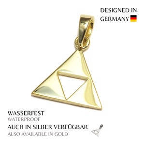 Geek Gaming Anhänger 925 Sterling Silber Zelda Charm Triforce Schmuck Nerd Kettenanhänger Gelbgold vergoldet unisex Gaming Schmuck