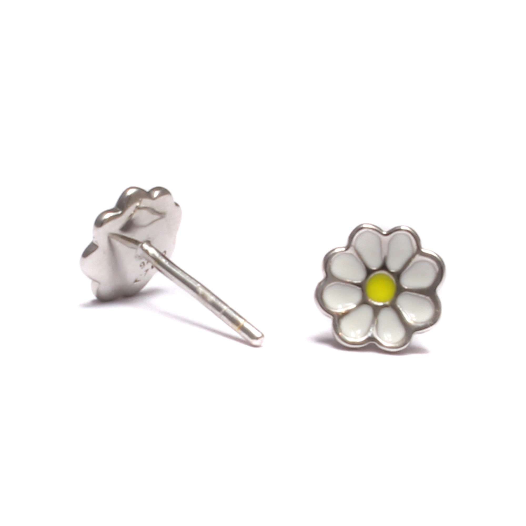 Reffeer 925 Sterling Silber Gänseblümchen Ohrringe – 5 Mm Blume, 11 Mm Stecker, Hypoallergen, In Geschenkbox