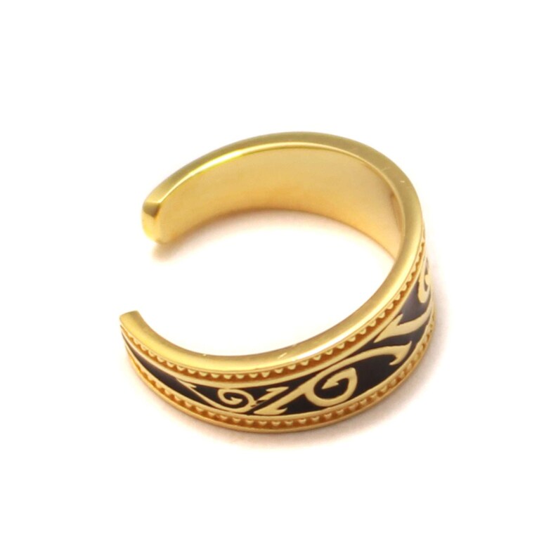 Gold plated Egyptian ornament toe ring in 925 sterling silver image 7