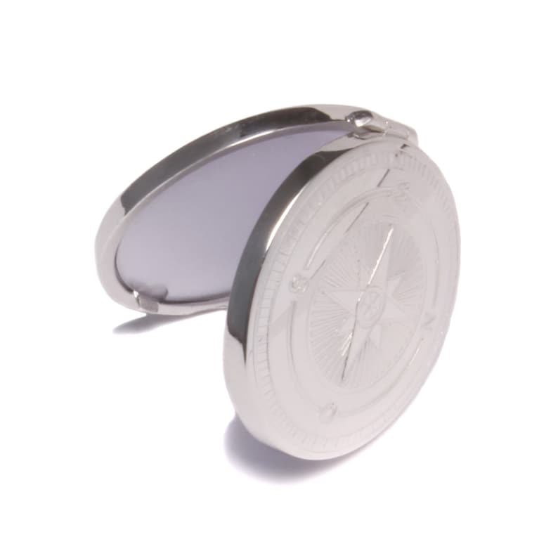 Silver Engravable Compass 925 Sterling Silver Compass Locket Round Friendship Jewelry Engravable ...