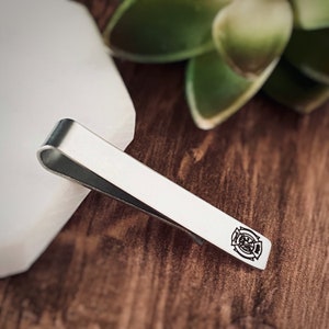 Maltese Cross, Tie Clip, Firefighter Gift, Personalized Gifts for Him, Engraved Stainless Steel
