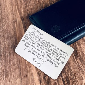 Handwriting Wallet Insert Card, Gift for Husband