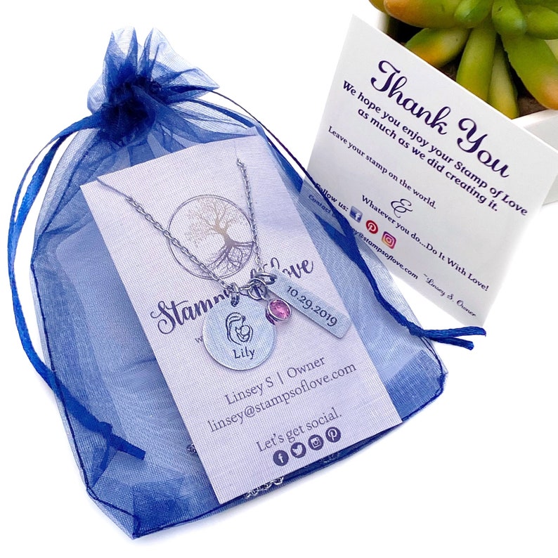 Free blue organza gift bag.