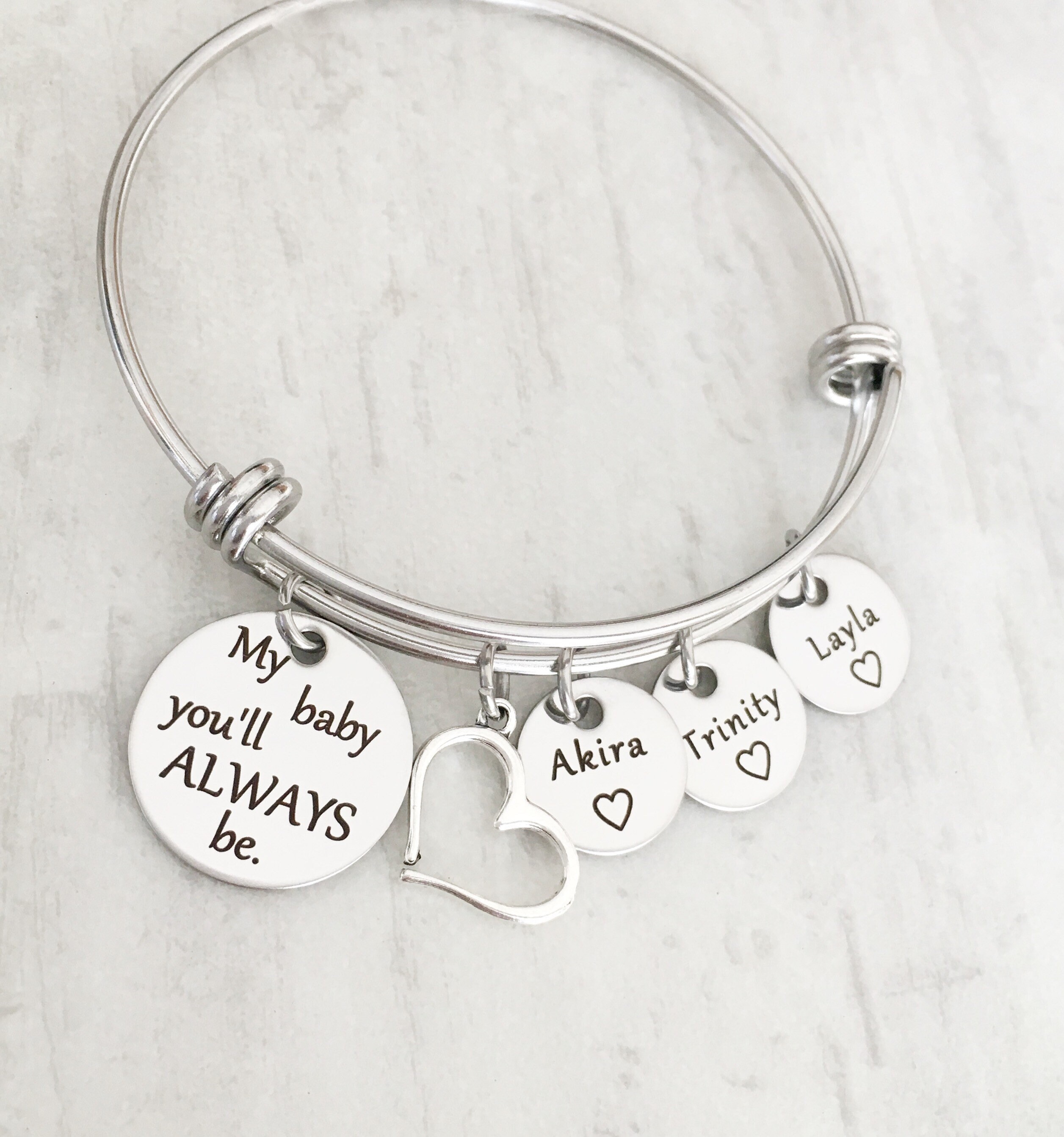 Personalized Bracelet for Mom Mother's Name Charm