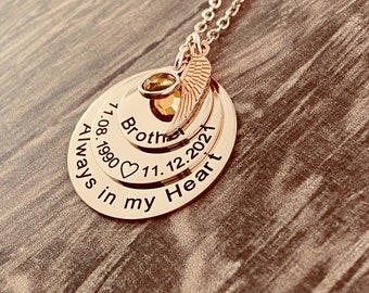 Always in My Heart Personalized Memorial Jewelry, Sympathy Gift for Her,