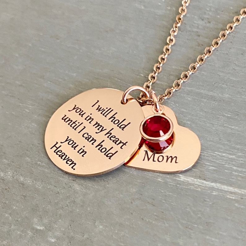 Engraved In Loving Memory Heart Memorial Necklace | Etsy