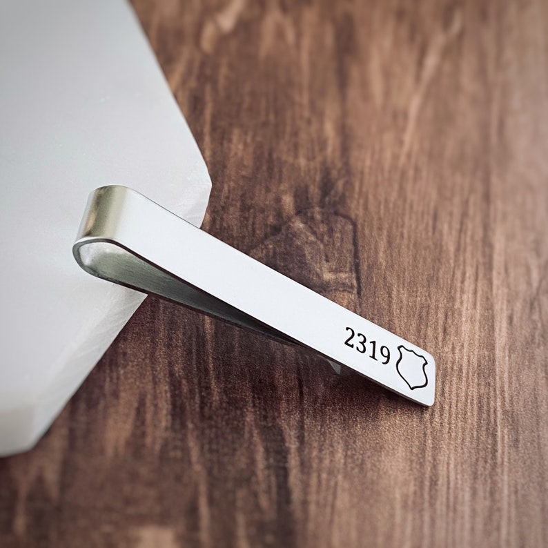 men's silver law enforcement officer LEO silver tie clip