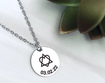 Engraved Adoption Triad Necklace, Adoption Gifts For New Mom, Available in Silver, Rose Gold, and Yellow Gold, Multiple Chain Lengths