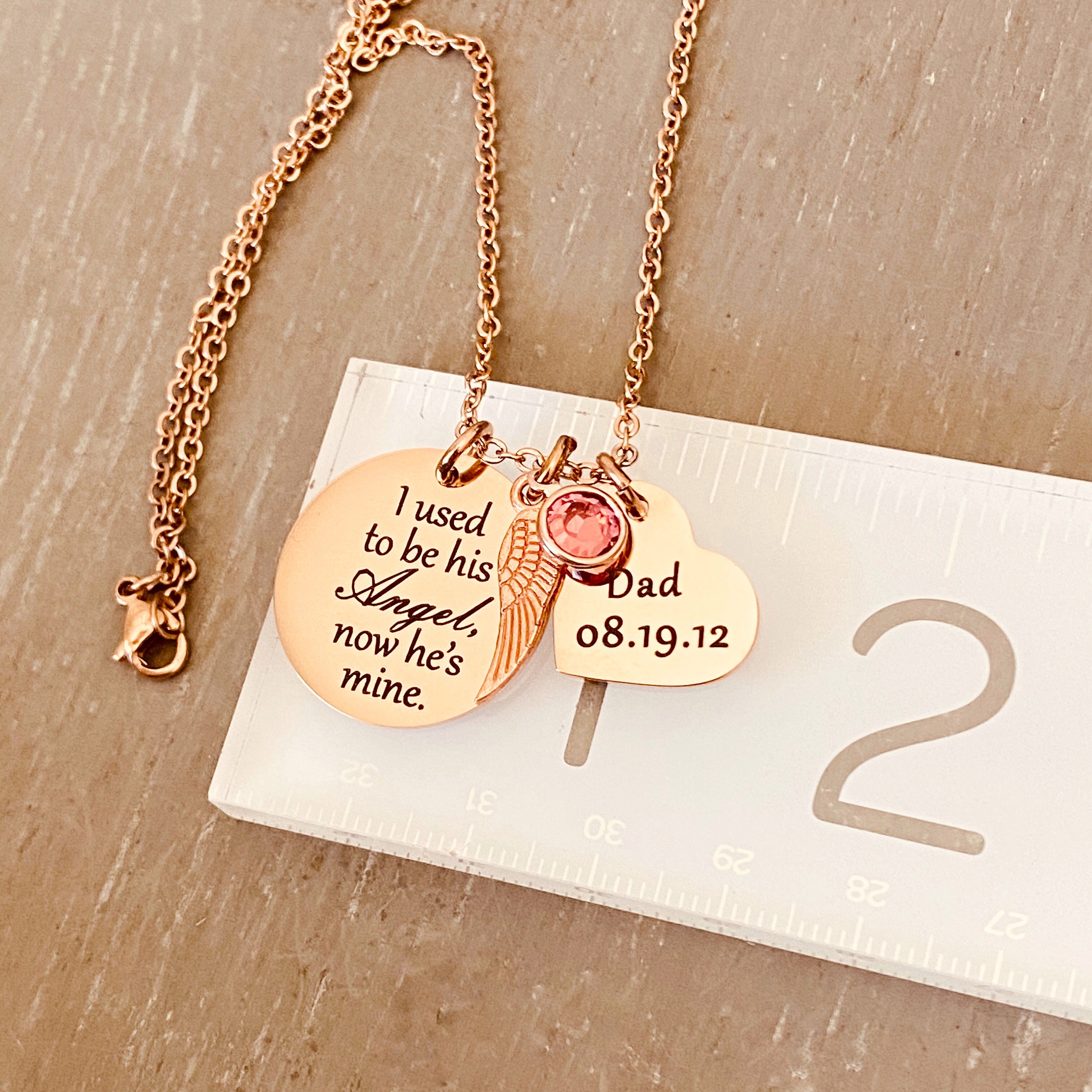 LQRI Guardian Angel Dad Memorial Necklace – Stainless Steel “I Have A Guardian Angel Heaven I Call Him Dad” In Loving Memory Gift - View #7