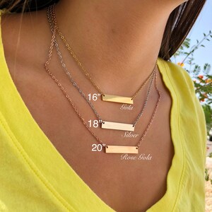 Dolphin Jewelry Mom Necklace, Engraved Bar Necklace, Mom Birthday Gift, Multiple Lengths and Colors Bild 6