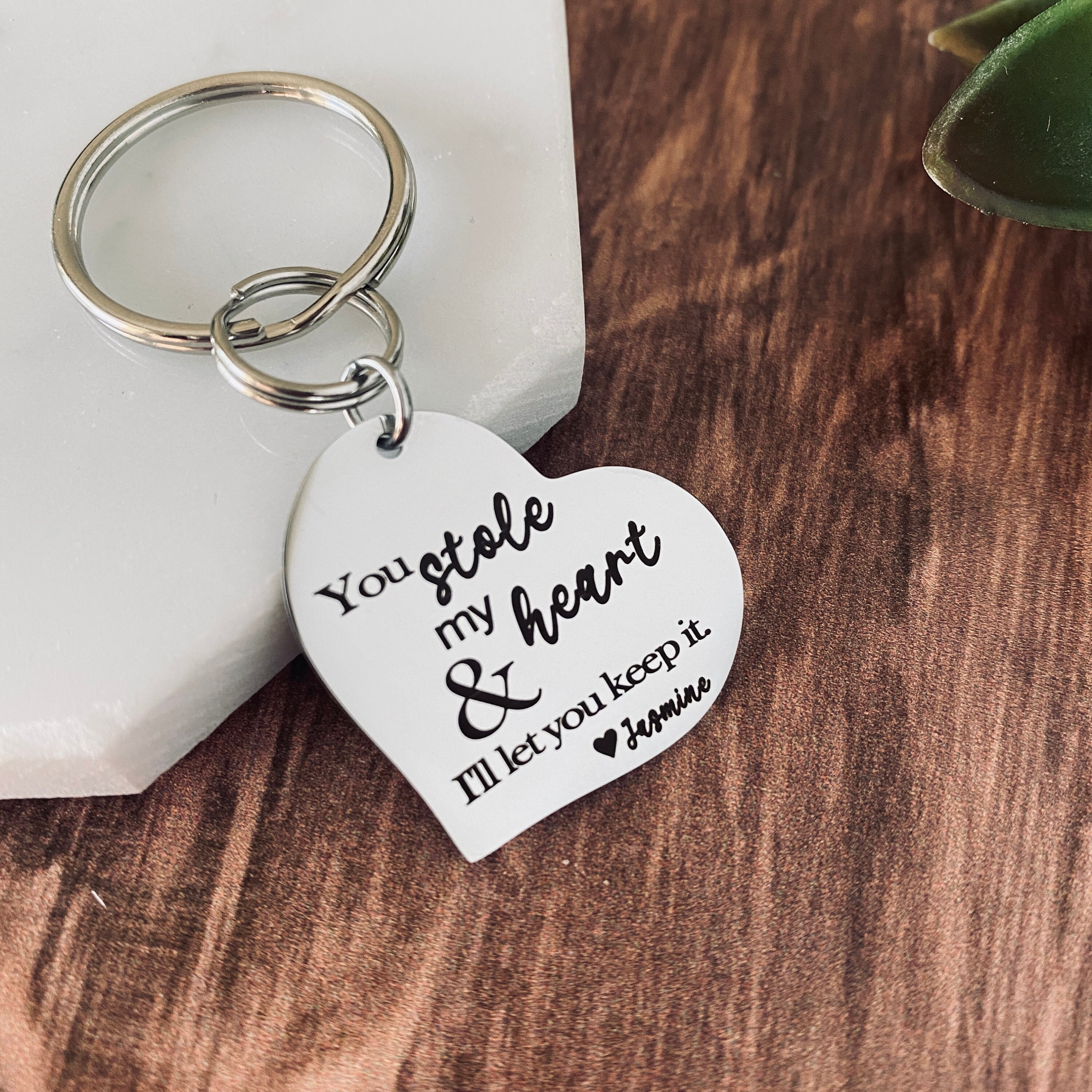 Heart Keychain Ricky Martin Custom Engraved Heart Keychain, Cute Boyfriend Valentine's Day Gift ...
