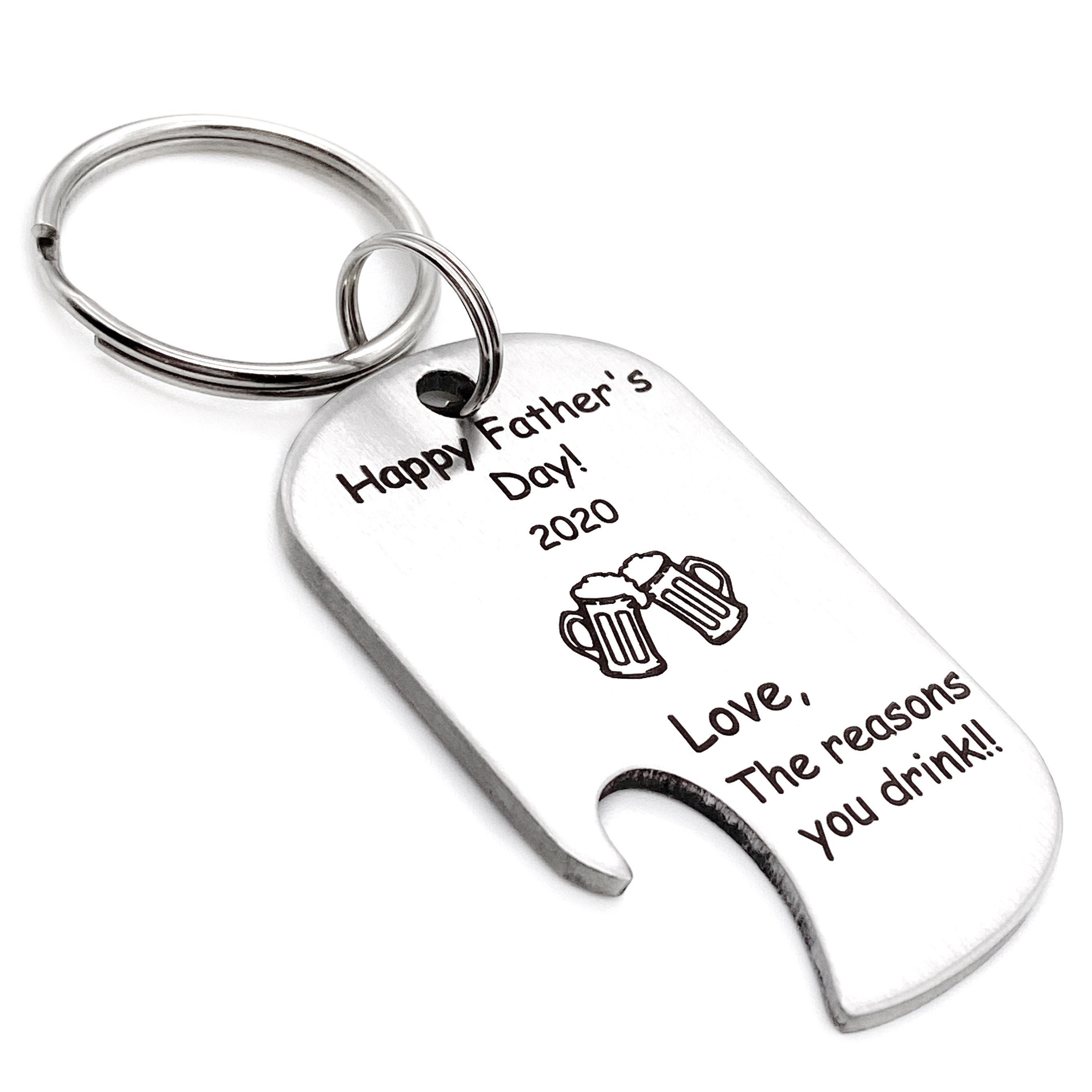 Personalised Silver Photo Keychain Custom Bottle Opener Keyring for Men Dad Grandad Keychains Engraved Text Beer Opener Boyfriend Gift for Him Memorial Birthday Anniversary Father Day with 22 Chain