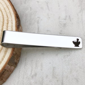 Engraved Pill Crusher Tie Clip, Doctor of Pharmacy Graduation Gift, Personalize the Back