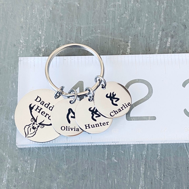 Personalized Daddy's Herd Engraved Keychain, Dad Birthday Gift, Also Available for Grandpa image 5