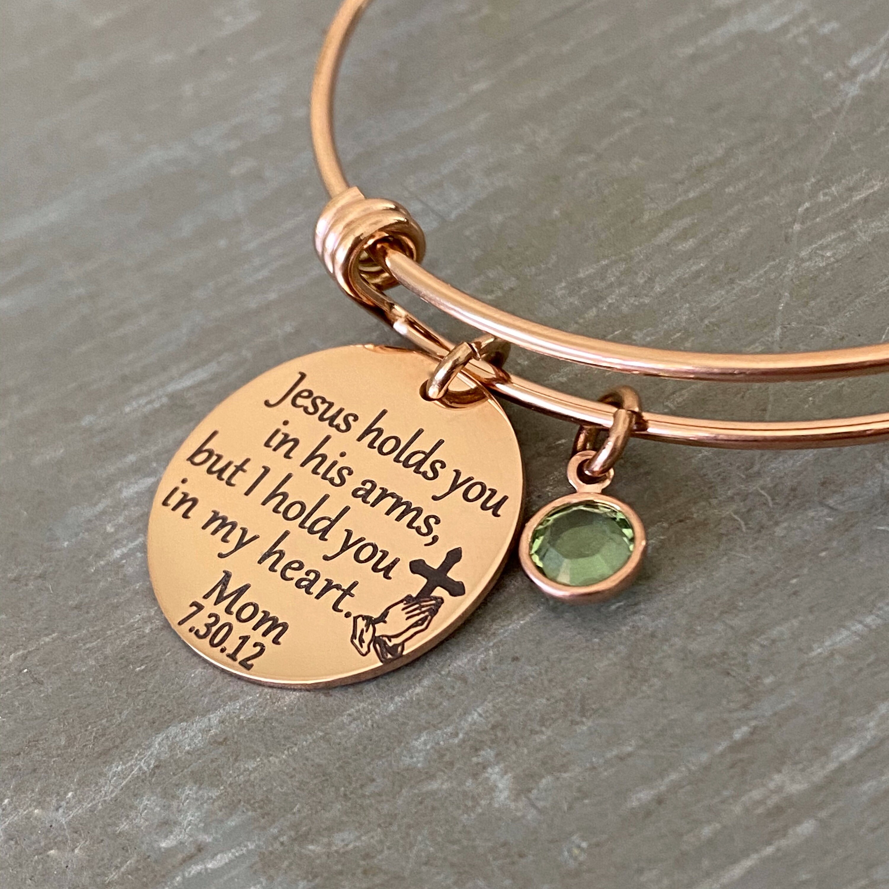 Personalized Rose Gold Engraved Memorial Jewelry Sympathy Etsy