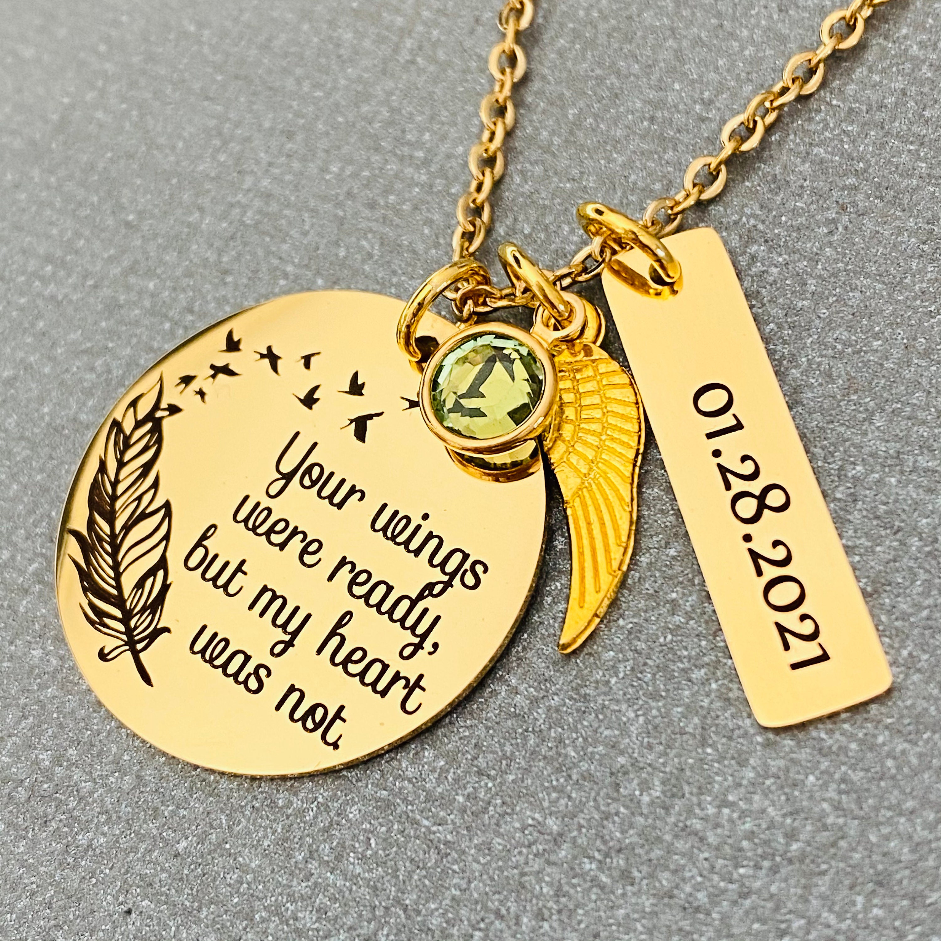 Personalized Engraved Memorial Jewelry Sympathy Necklace Gift Etsy