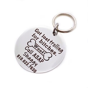 Stainless Steel, Engraved Custom Pet Tag, Dog Collar Tag, Dog Lover Gift