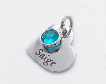 Additional Heart Charm with Birthstone. NOT for Individual Sale