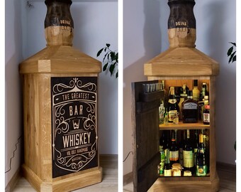 BIG bar whisky - bouteille en bois