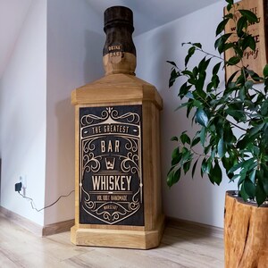 BIG bar whisky wooden bootle zdjęcie 3