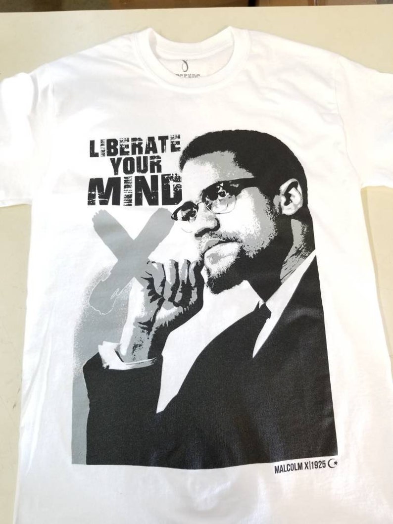 Malcolm X Liberate Your Mind Tee Shirt//aretha | Etsy
