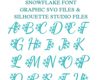 Snowflake Font Graphic Files for Cutting Machines | SVG and Silhouette Studio