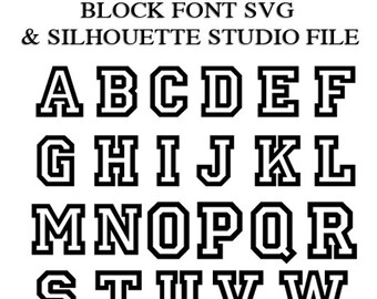 Varsity Block Font Files for Cutting Machines | SVG and Silhouette Studio
