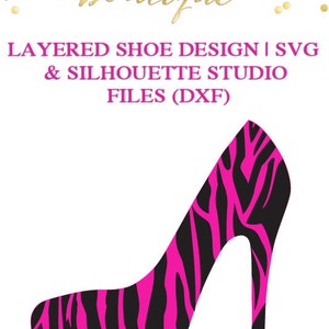 Layered Shoe Design File for Cutting Machines | SVG and Silhouette Studio (DXF)